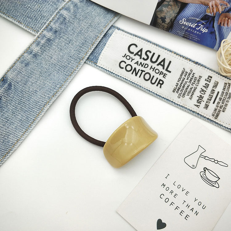 South Korea Fall And Winter Creative Niche Alloy Geometric Semi-arc Resin Hair Ring
