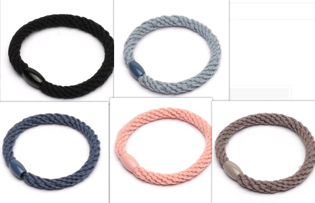 Woven High Elastic Women's Color Rubber Hair Ring