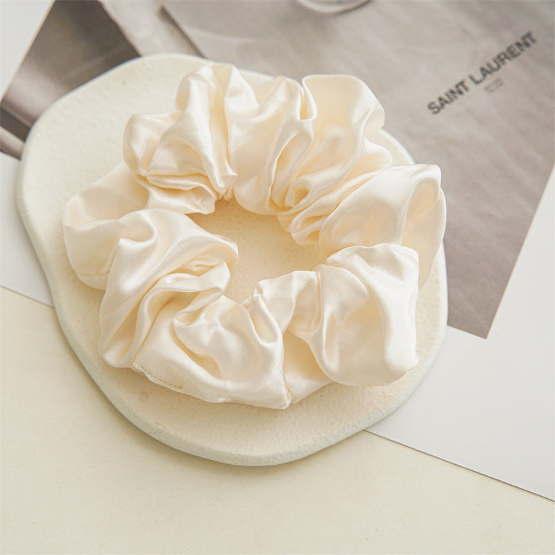 Pure Satin Fabric Large Intestine Hair Ring Women's Simple Rubber Band Hair Accessories