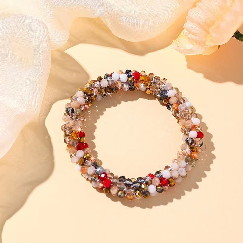 Crystal Color Elastic Rubber Band Hair Ring Ponytail Simple