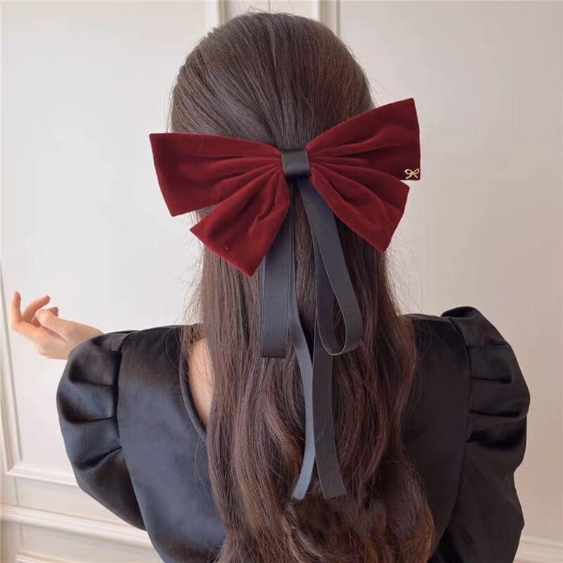 Satin Ribbon Elegant Velvet Bow Barrettes