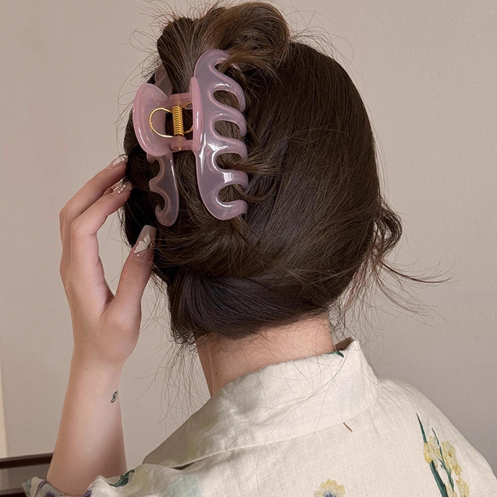 New Large Geometric Shark Clip Barrettes