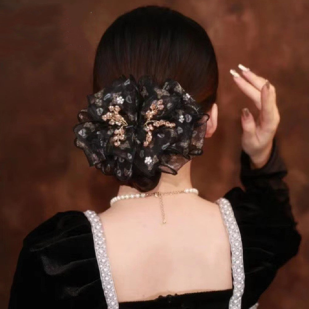 New Women's Fashion Fabric Hair Ring Grab Clip Gripping Clip