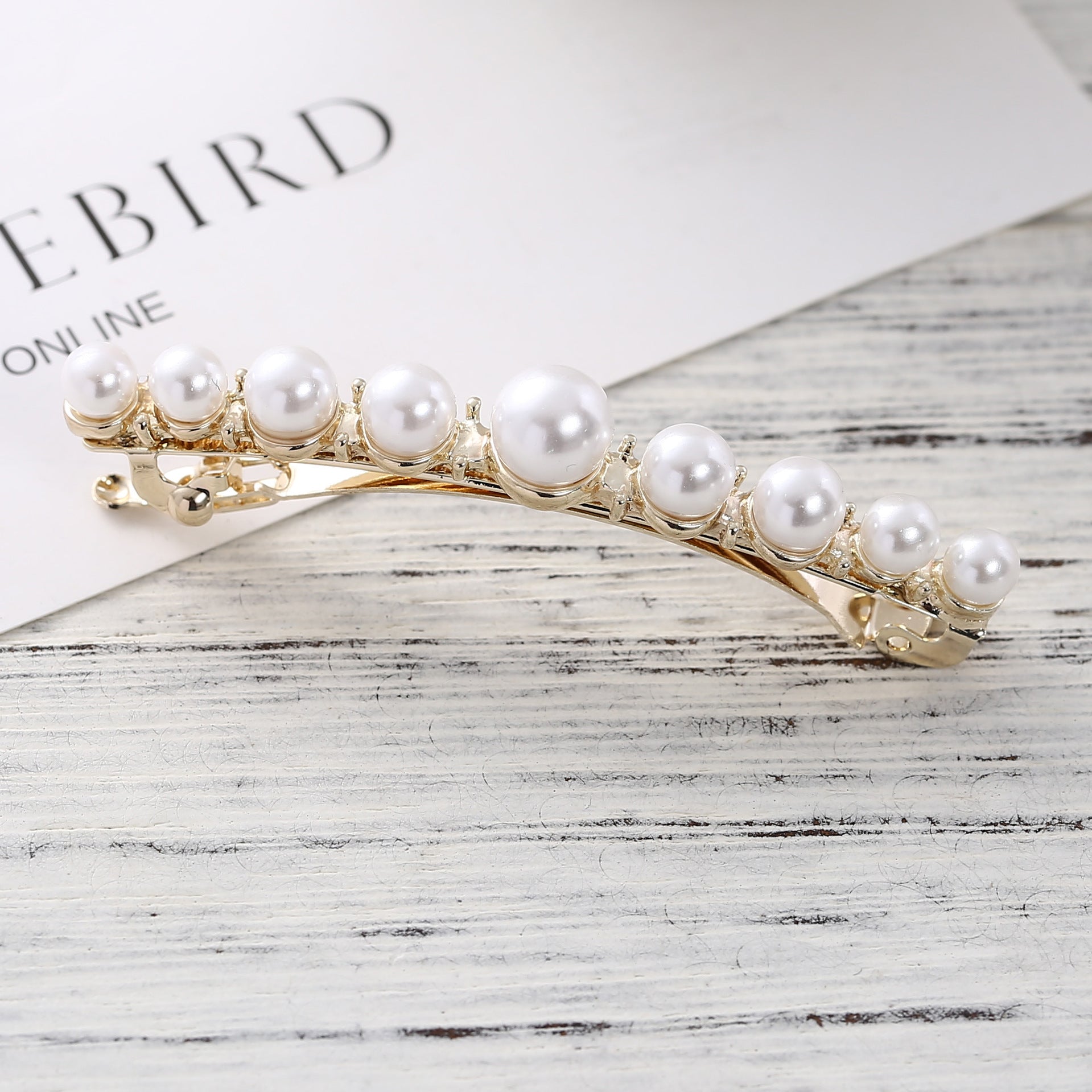 Women's Vintage Pearl Spring Hair Clip