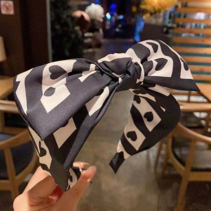 Women Wild Sweet Going Out Net Red Bow Headdress Wide-brim Elegant Headband
