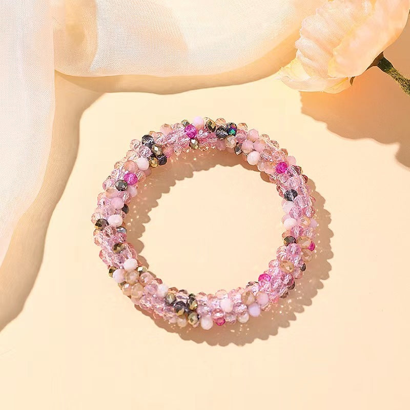 Crystal Color Elastic Rubber Band Hair Ring Ponytail Simple