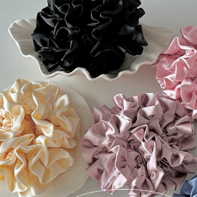 Best Satin Pleated Headdress Flower Large Full Hydrangea Hair Ring