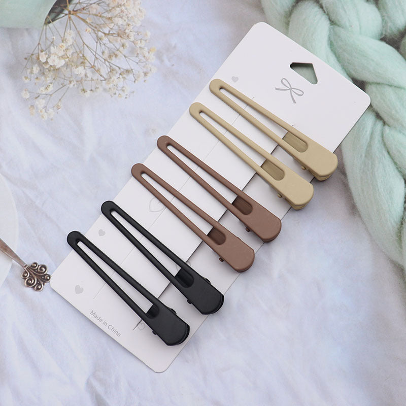 Coffee Color Series Barrettes Girl Side Clip Duckbill Clip Internet Celebrity
