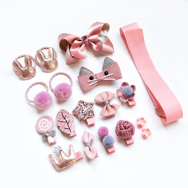 Children's Headdress Hair Clip Set Fabric Baby Hair Rope Side Clip