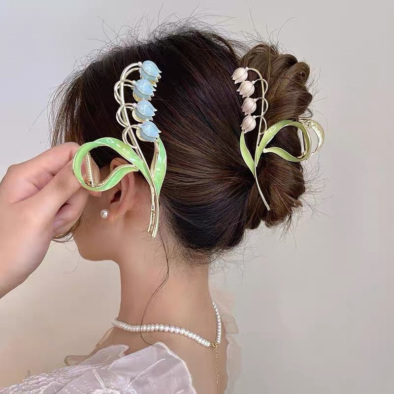 Best Lily Of The Orchid Simple Versatile Large Women's Zinc Alloy Hair Clip