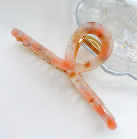 Large Acetate Grab Back Of Head Metal Hair Clip