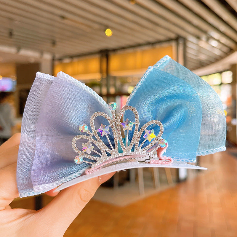 Children's Fashion Casual Lace Crown Bow Barrettes