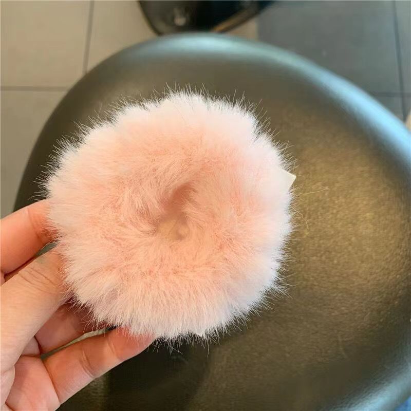 Plush Hair Ring Large Intestine Ring Candy Color Hair Rope