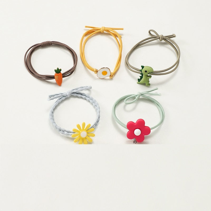 Cute Soft Rubber Cartoon Hair Band Little Girl Hair Elastic Band Hair RopeHair Ring