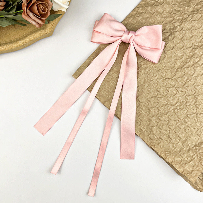Best Sweet Solid Color Ribbon Bowknot Barrettes