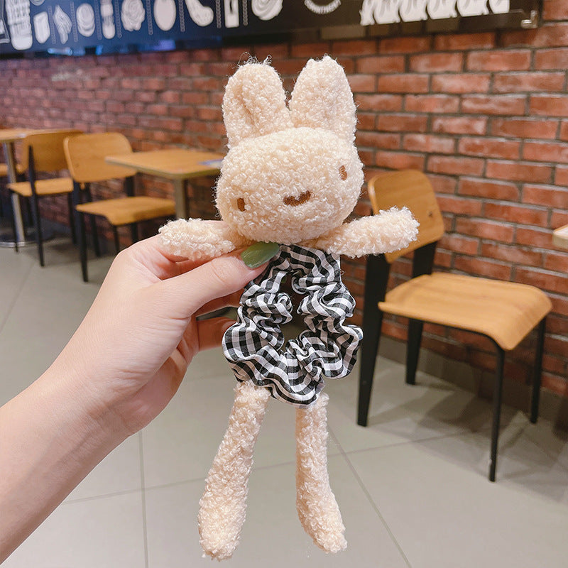 Simple And Cute Bear Plush Large Intestine Hair Ring
