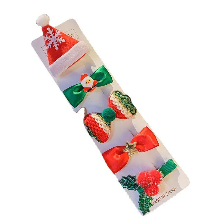 Children's Fashion Simple Christmas Barrettes Suit