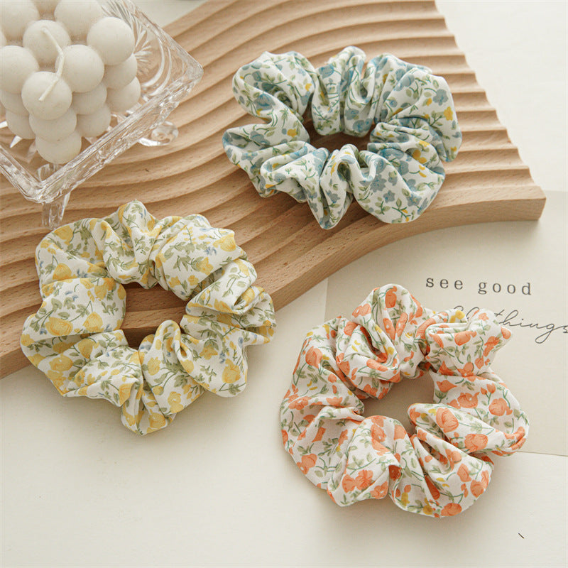 Catharanthus Roseus Blue Flower Chiffon Large Intestine Hair Ring