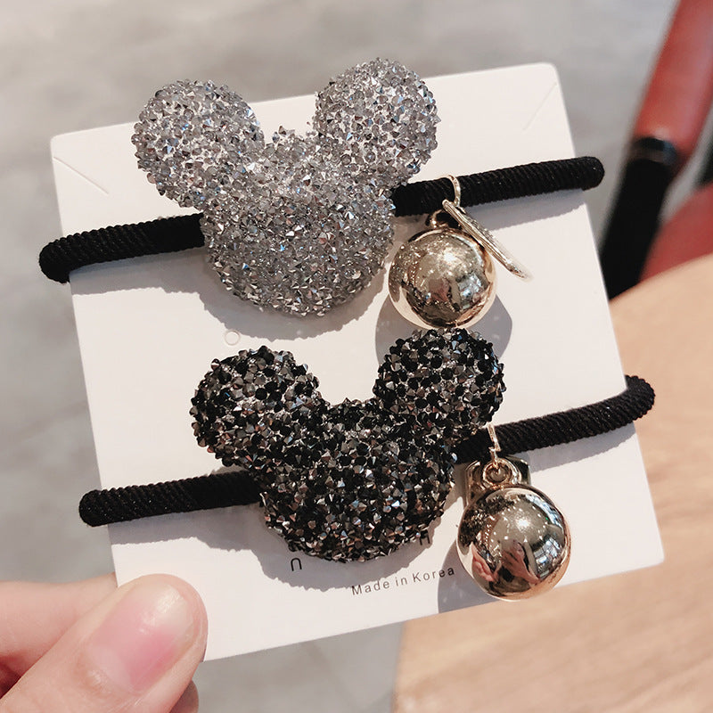 The Same  Bow Hair RopeNet Red Girl Hair Ring, All-match Rubber Band Ball Head Rope