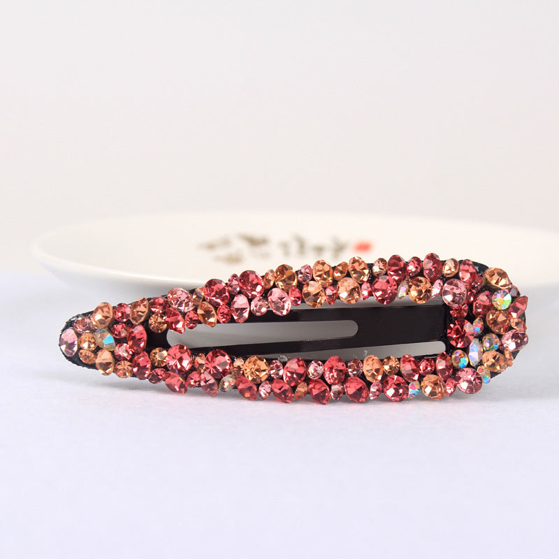 Diamond Colorful Crystals Rectangular BB Clip Break Hair Side Bang Clip