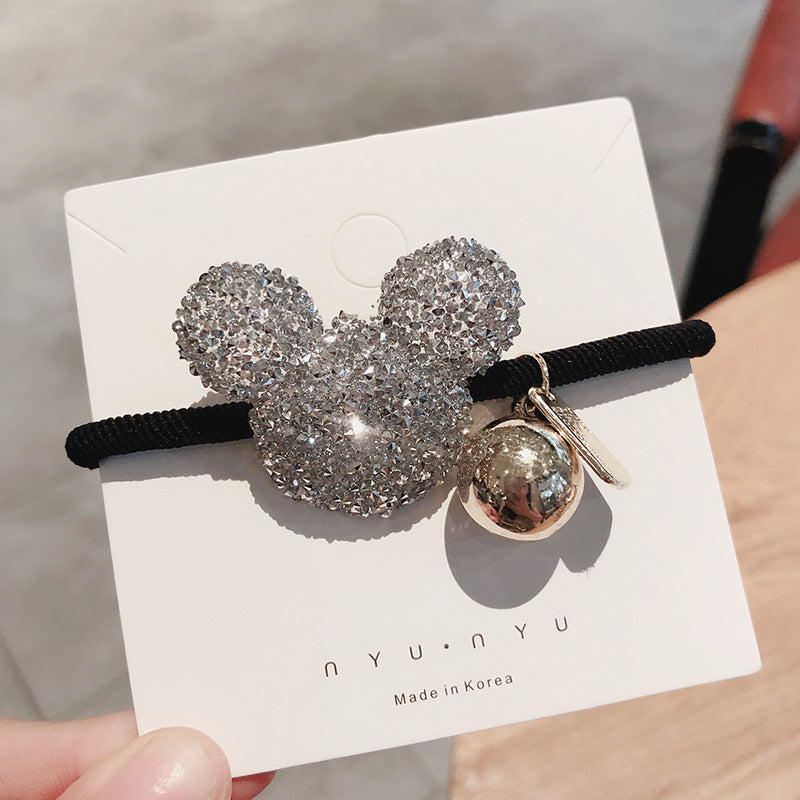 The Same  Bow Hair RopeNet Red Girl Hair Ring, All-match Rubber Band Ball Head Rope