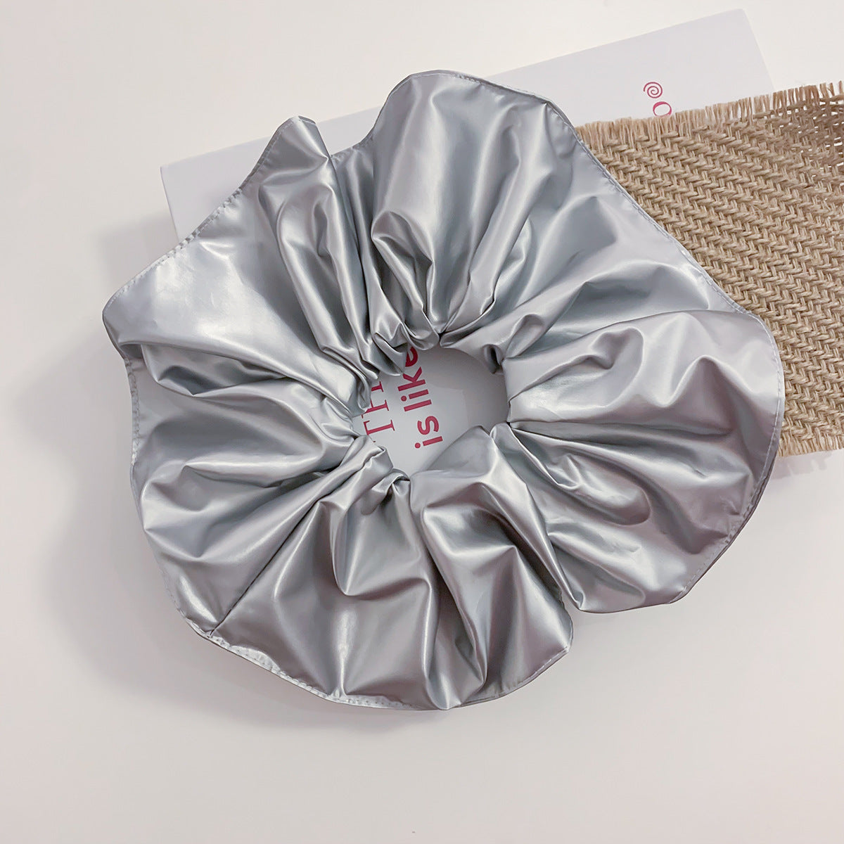 Women's Fashionable All-match Leather Pleated Large Intestine Hair Ring