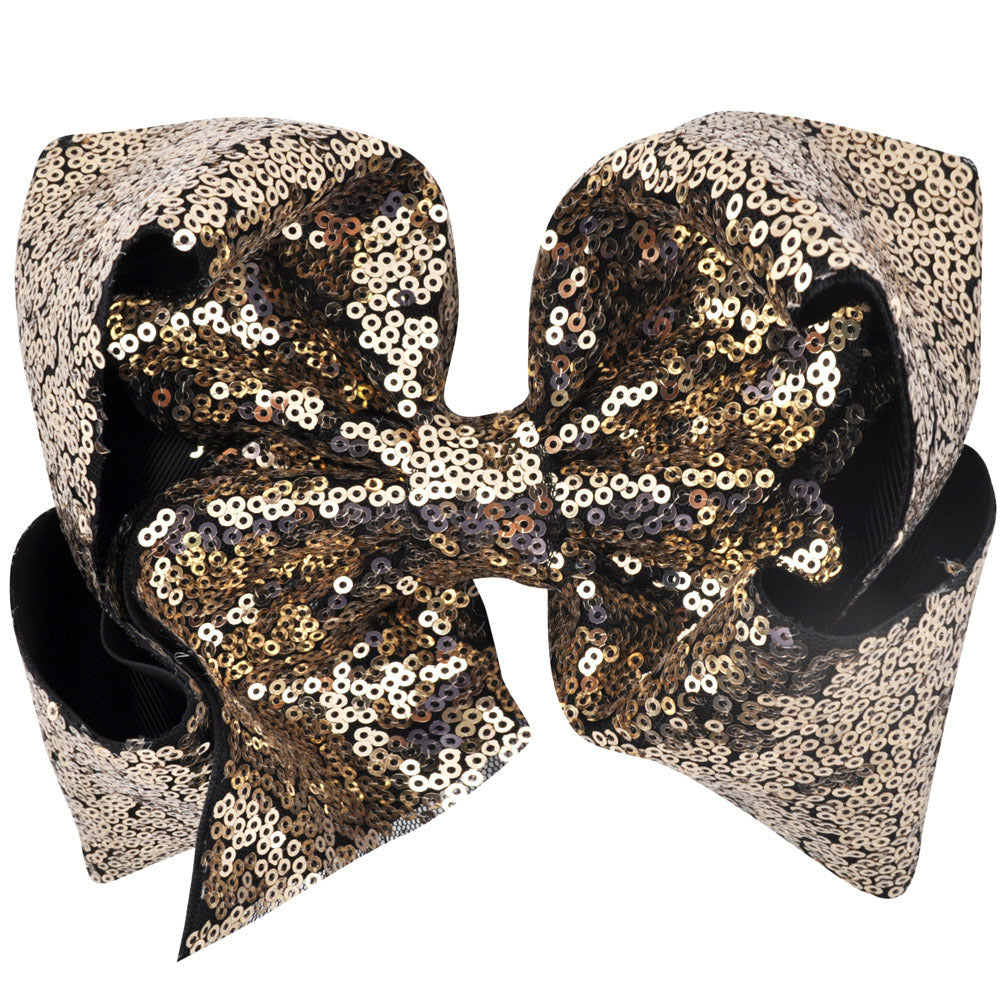 Women's Solid Color Sequin Big Bow Hair Clip