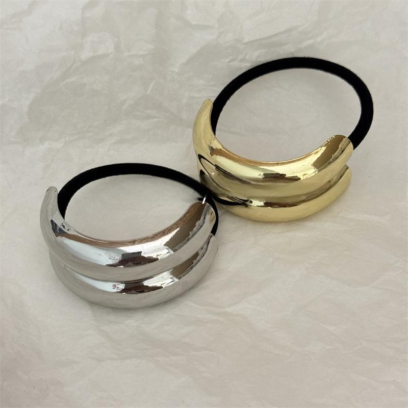 Special-interest Design Personality Alloy Concave-convex Elastic Hair Ring Versatile Cold Geometric Retro Temperament Headband