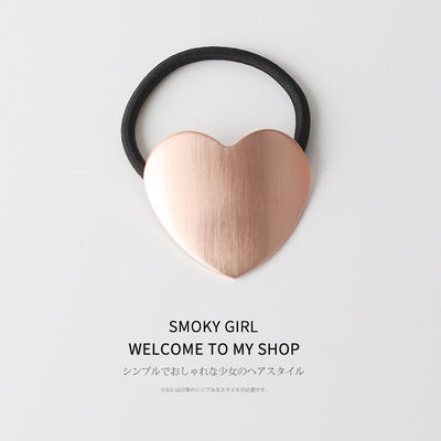 European And American Ins Cold Style Geometric Metal Brushed Hollow Hair Ring