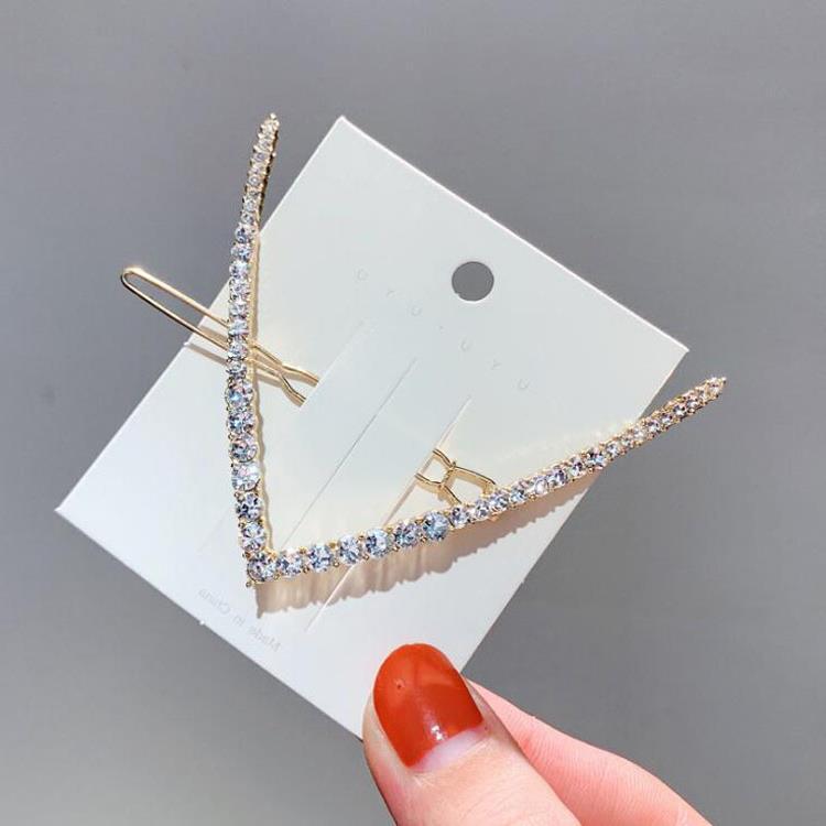 V-shaped Clip Rhinestone Pearl Hair Accessories