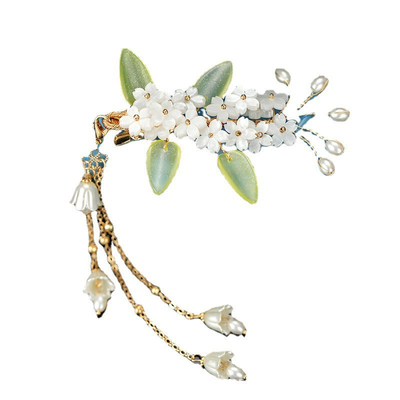 Women's Tassel Clip Antique Style Lily Of The Valley Hair Accessories