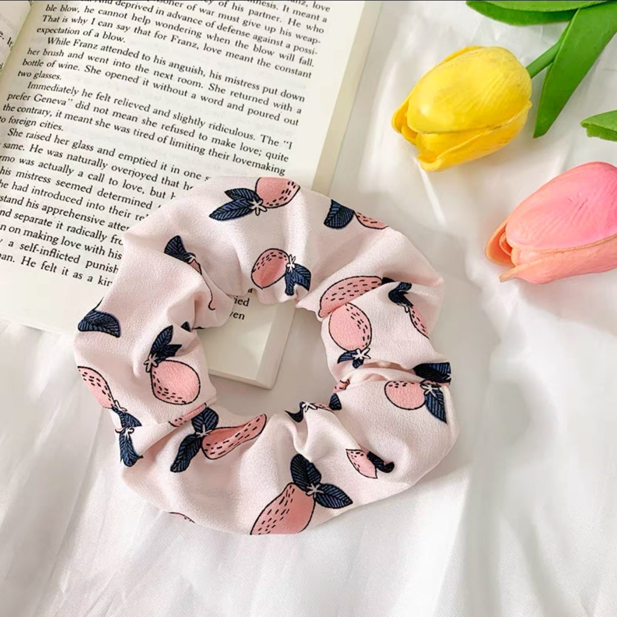 Korean Fruit Pig Large Intestine Hair Ring Organza Cute Japanese Rubber Band Female Tie