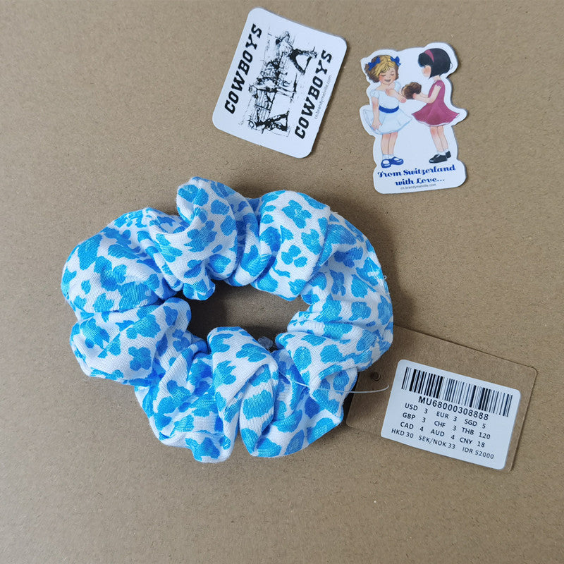 Best Plaid Print Large Intestine Ring Women's Hair Tie