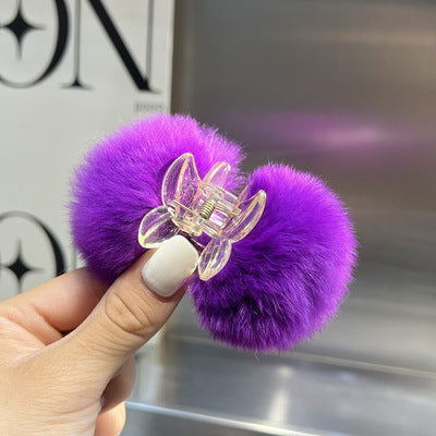 Elegant Pompons Barrettes Back Head