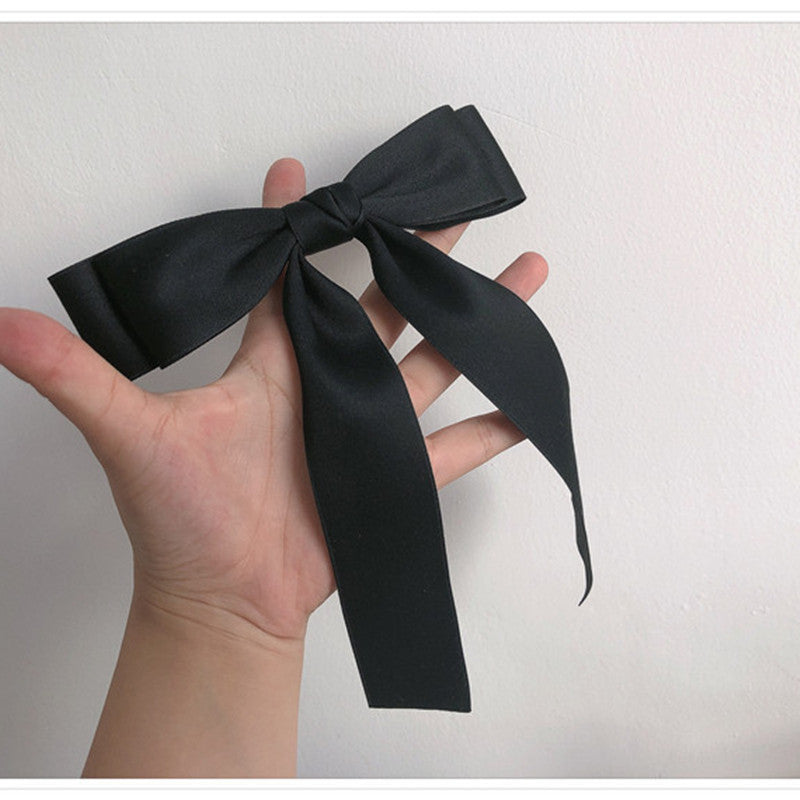 Women's Fashion Simple Solid Color Bow Hair Clip