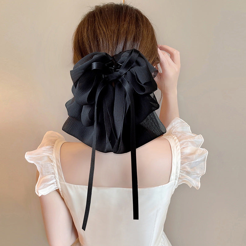 Super Fairy Cloud Polka Dot Grip Bow Mesh Barrettes