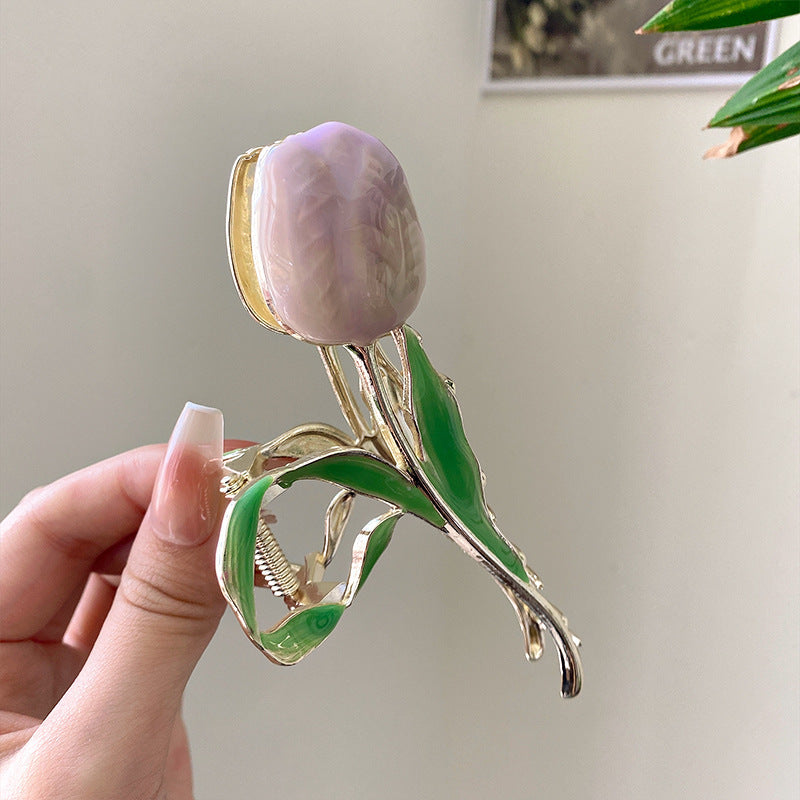 New Tulip Flower Hair Clip Simple And Versatile