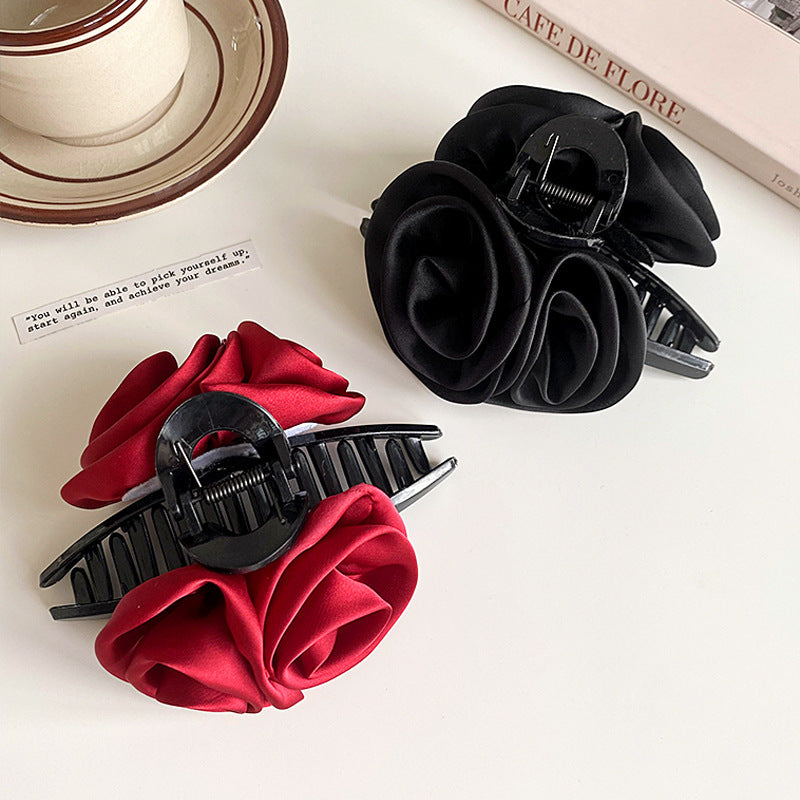 Rose Flower Hair Clip High-grade Satin Temperament