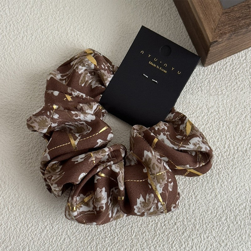 Gilding Rope Large Floral Large Intestine Hair Ring