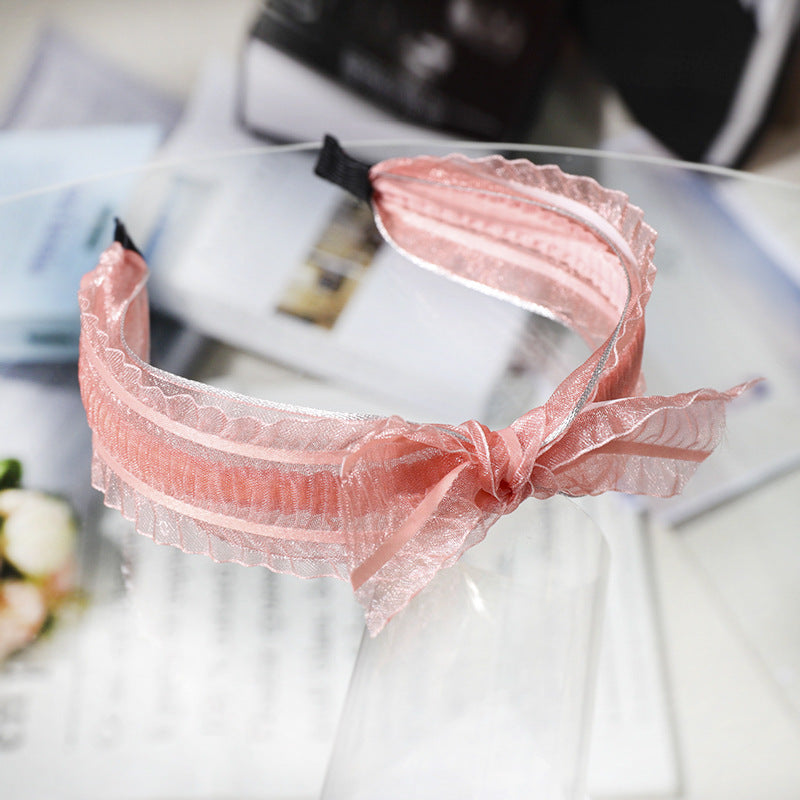 Hairband Simple Lace Mesh Bow Headband Hairpin