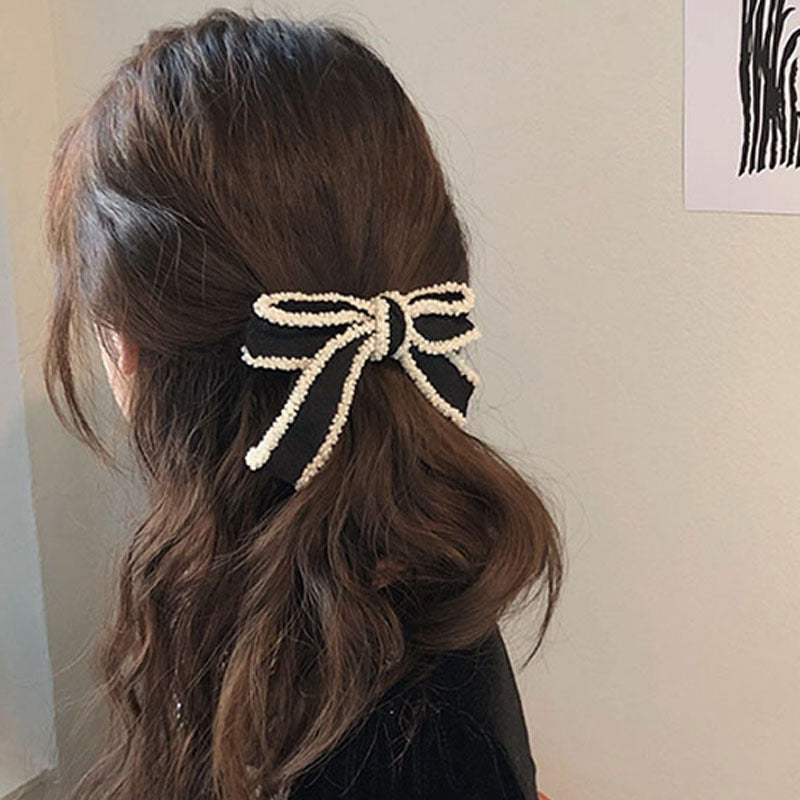 Best Super Nice White Edge Bow Headdress Ornament
