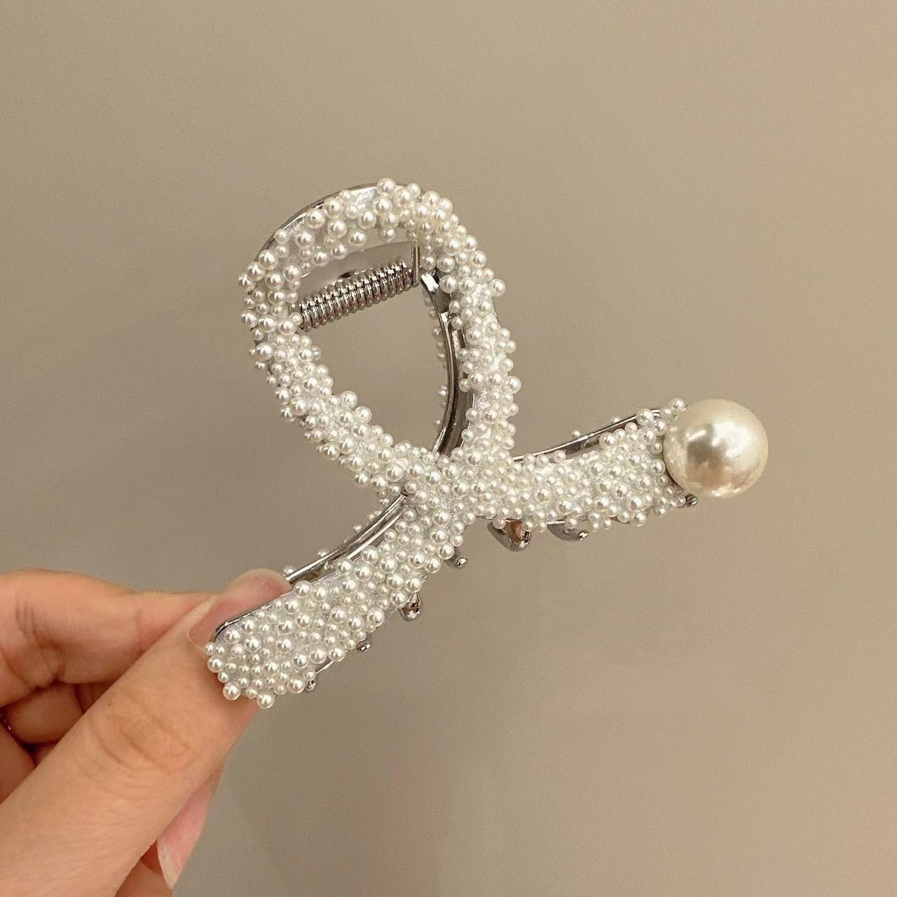 Fashion Pearl Barrettes Back Head Updo