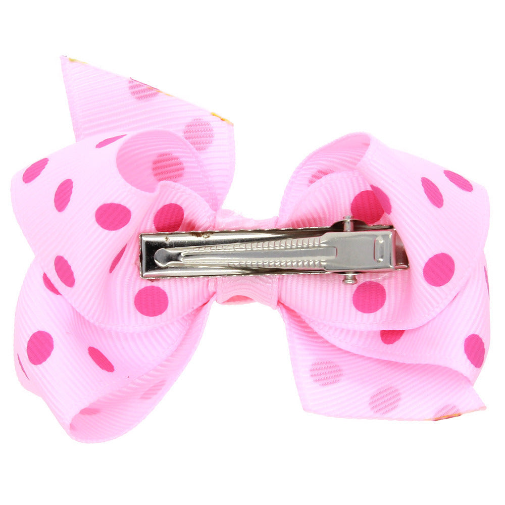 Girls' Polka Dot Print Bow Hair Clip