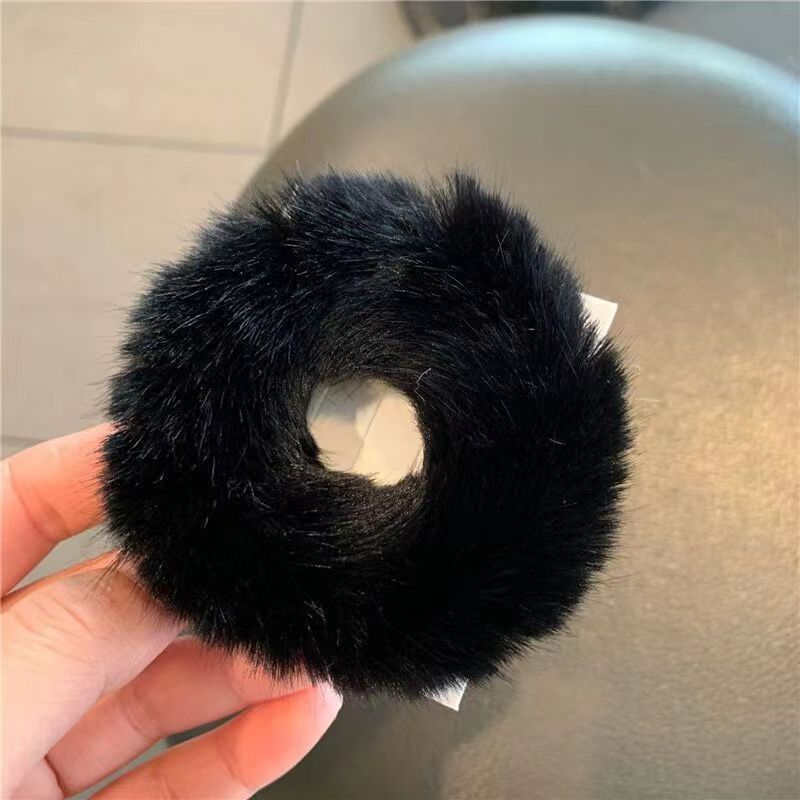 Plush Hair Ring Large Intestine Ring Candy Color Hair Rope