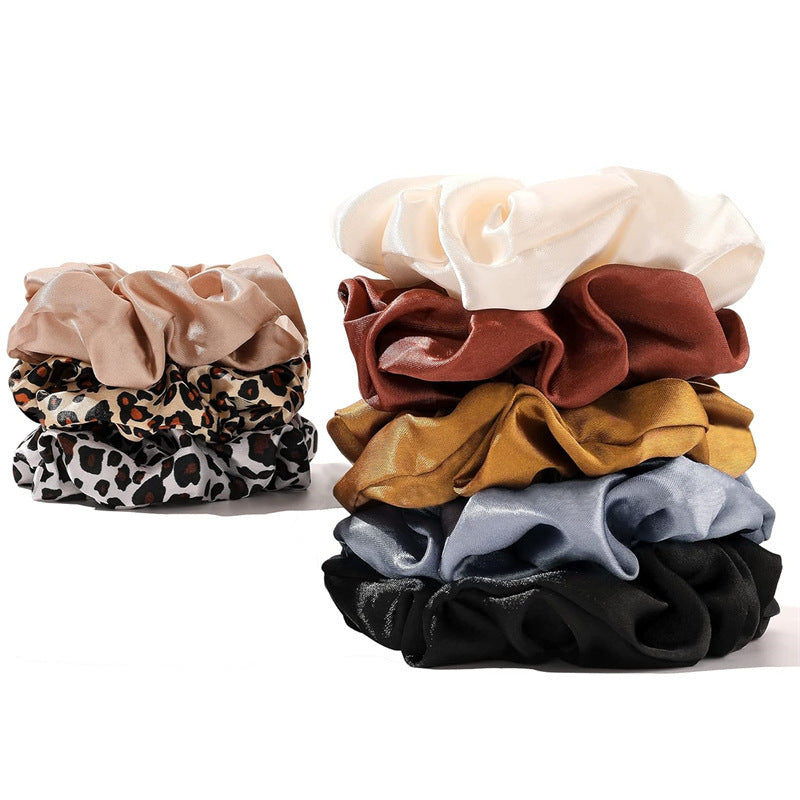 Pure Satin Fabric Large Intestine Hair Ring Women's Simple Rubber Band Hair Accessories