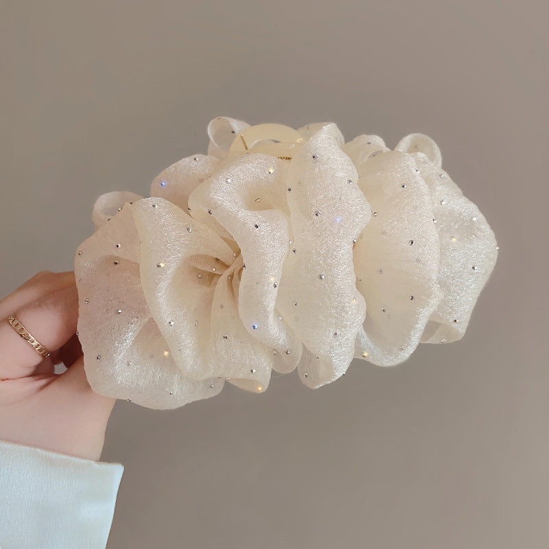 Super Fairy Cloud Polka Dot Grip Bow Mesh Barrettes