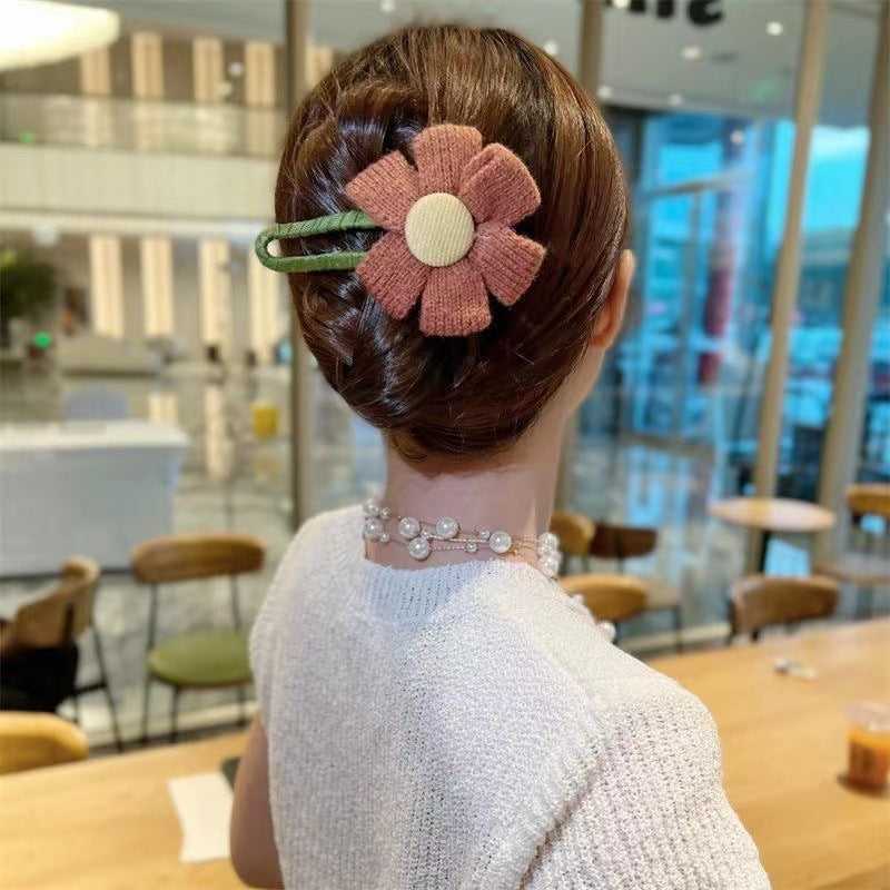 Best Large Cloth Flower Hairpin Hair Curling At The Back Of The Head High-end Mori Clip