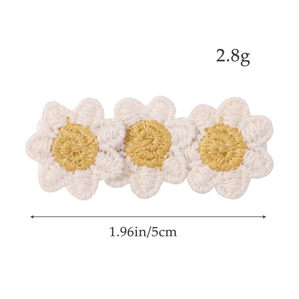 Retro Linen SUNFLOWER Children's Barrettes