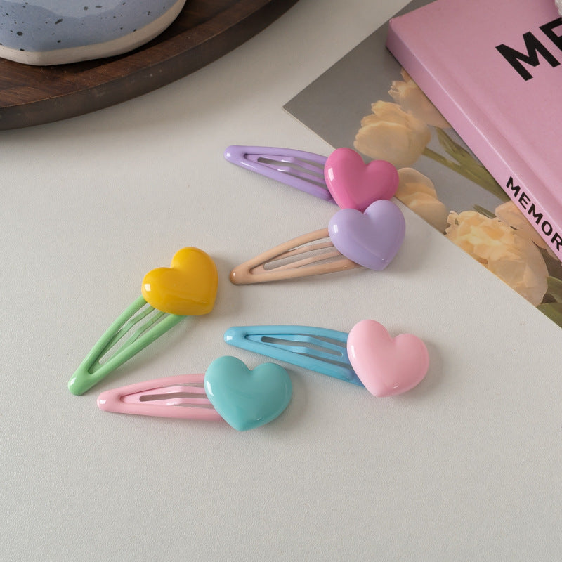 Dopamine Color-blocking Barrettes Sweet Girl Heartbreak Hair Clip