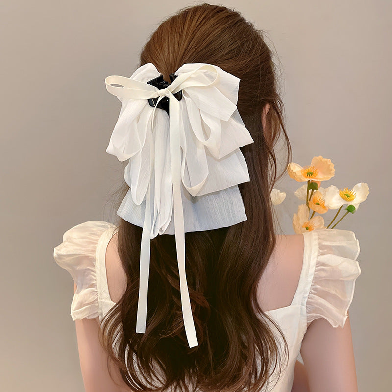 Super Fairy Cloud Polka Dot Grip Bow Mesh Barrettes